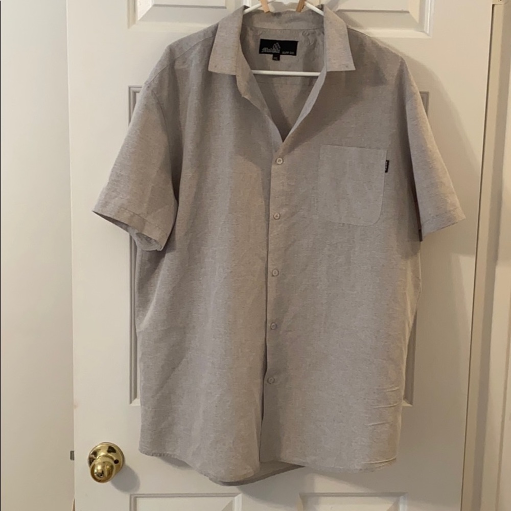 Heathered Tan Short Sleeve Button Up Shirt